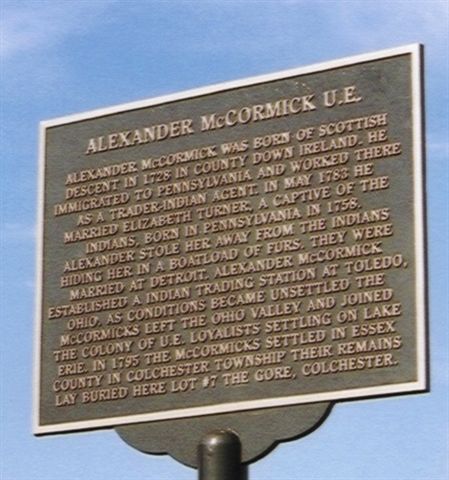 Alexander McCormick commemorative plaque