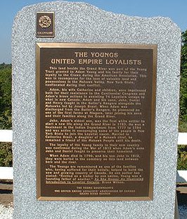 Plaque at Young Cemetery