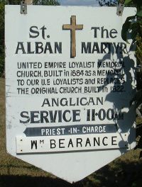 St. Alban the Martyr Loyalist Memorial Church sign