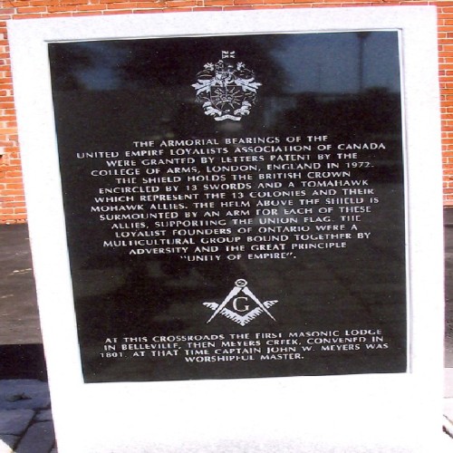 New plaque on the Belleville UEL Log Cabin Monument