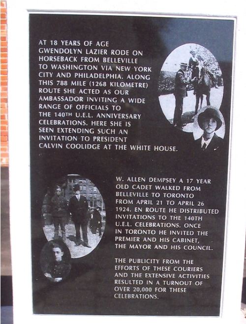 New plaque on the Belleville UEL Log Cabin Monument