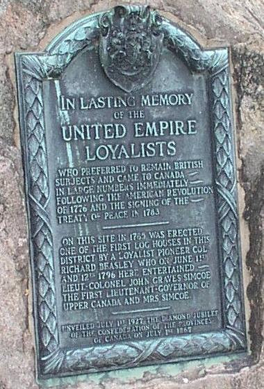Loyalist Plaque in Dundurn Park