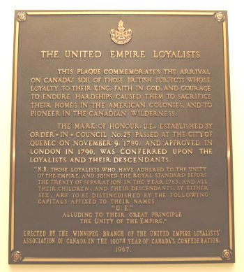 Plaque in Winnipeg Legislature Building