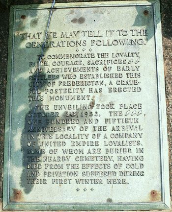 Fredericton UEL Monument
