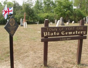 Plato Cemetery with Loyalist Marker & Flags