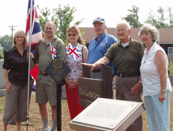 Plato Cemetery with Loyalist Marker & Flags