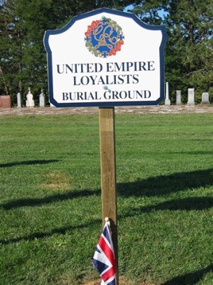 a completed, erected UEL Burial Ground marker