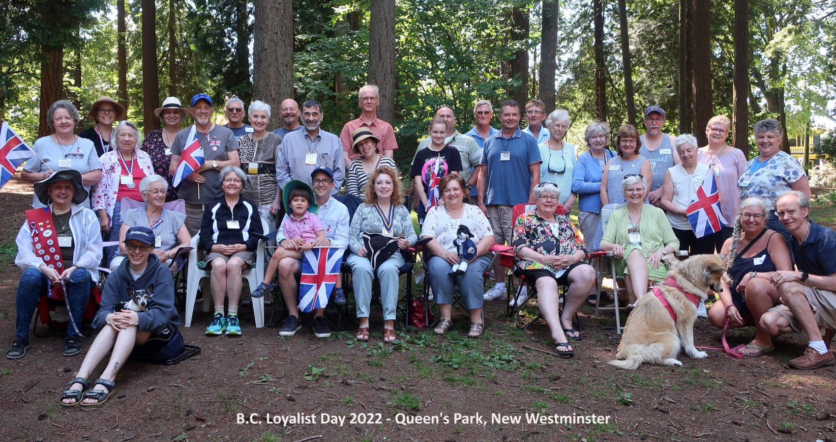 Vancouver Branch members & guests at our 2022 picnic honouring both BC Loyalist Day and the 70th anniversary of Her Majesty's accession to the Throne