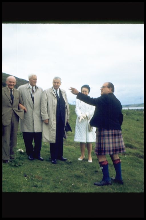 Dignitaries at the unveiling of the cairn in 1968
