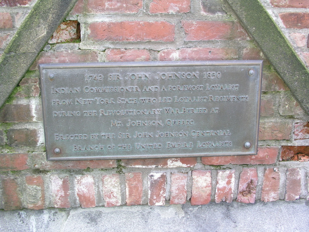 Sir John Johnson Plaque