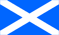 the white saltire of Saint Andrew on a blue background