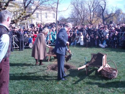 Tree planting by Prince Charles and Camilla